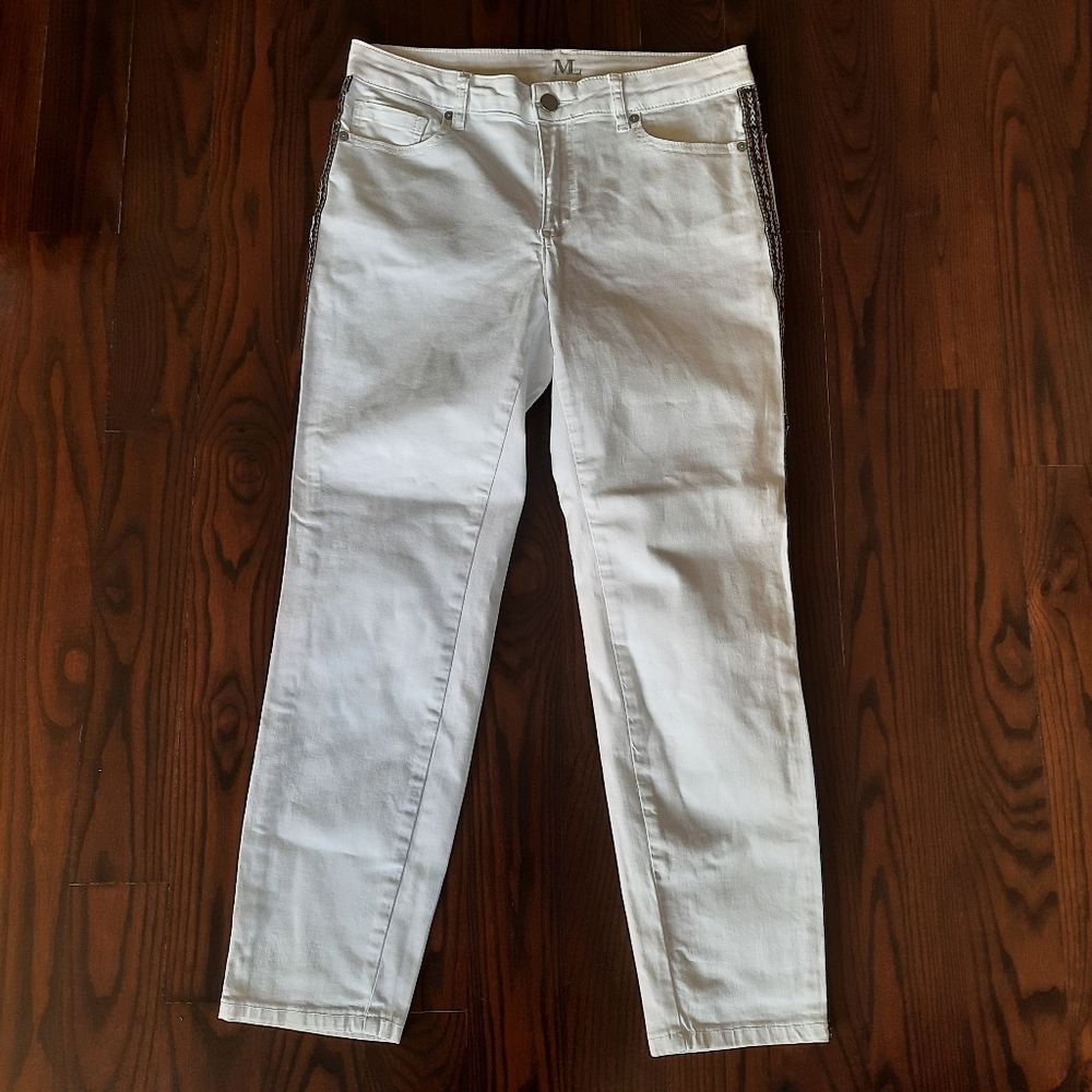 White Jeans with Special Pattern On The Sides